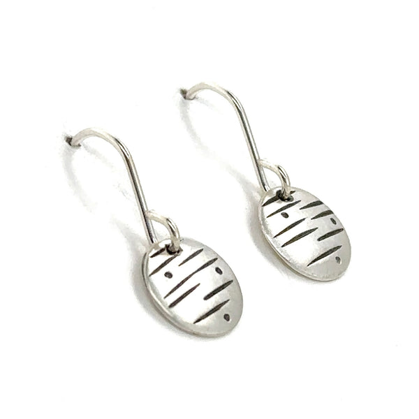 Stamped Disk Earrings - Small
