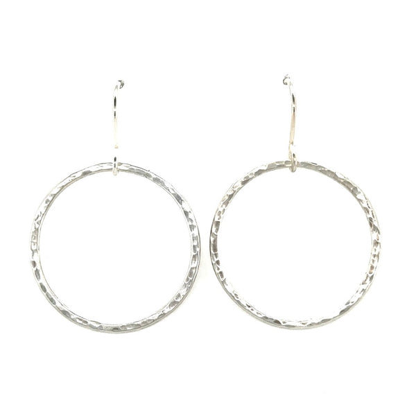 Hammered Circle Earrings - Medium