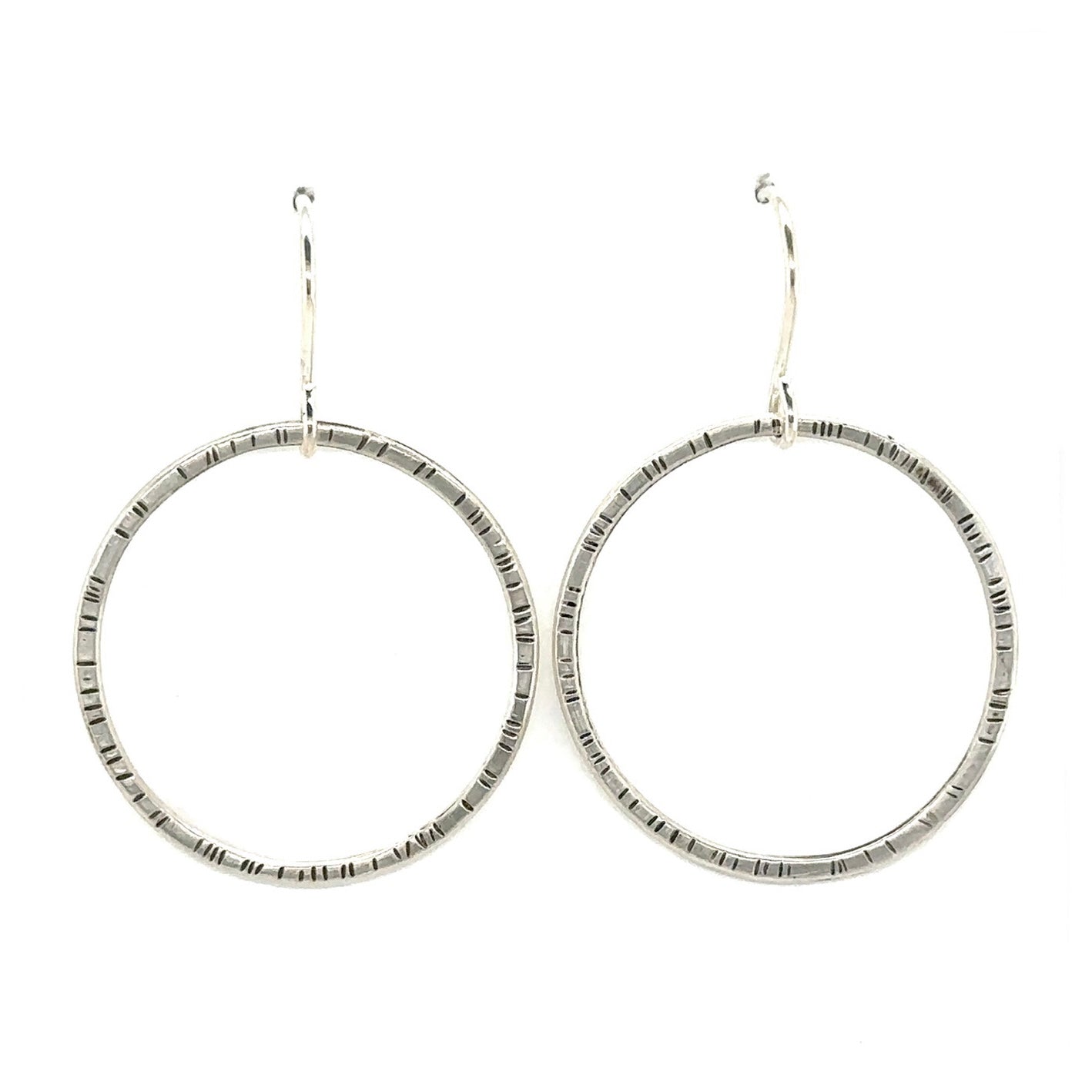 Stamped Circle Earrings - Medium