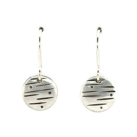 Stamped Disk Earrings - Small
