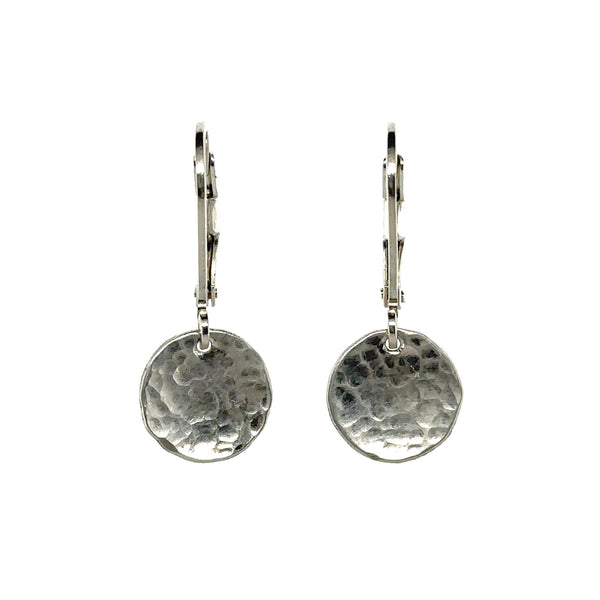 Hammered Disk Earrings - Small